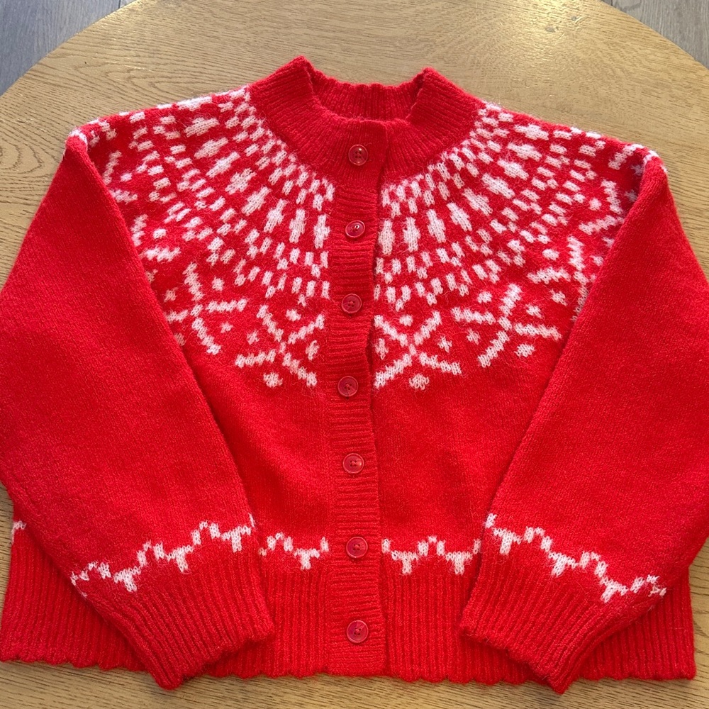 Universal Thread Red and White Cardigan NWOT LARGE